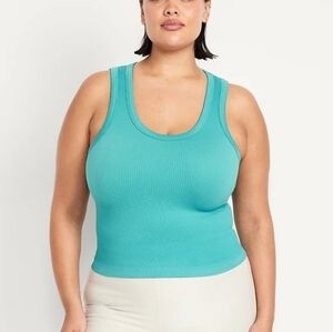 2X • Old Navy • Exhale Seamless Fitted  Ribbed Teal Tank Top